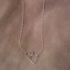 Silver Double Heart Necklace